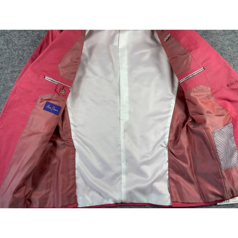 Alan Flusser Emerson Blazer 38R Coral Pink Cotton NWT Sport Coat Classic